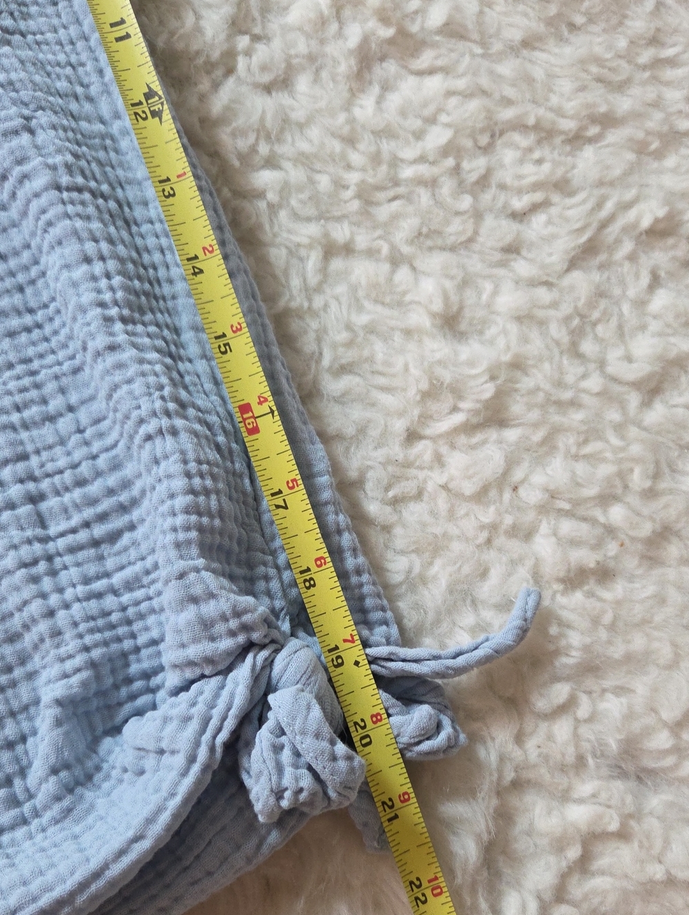 HYFVE Light Blue V-Neck Cotton Gauze Jumpsuit with Tie Ankles Sz L Oversized Fit - Picture 13 of 13